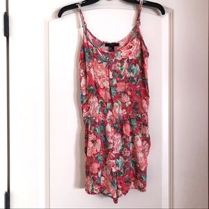 Forever 21 Floral Tropical Pink Romper